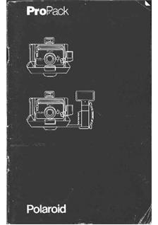 Polaroid ProPack manual. Camera Instructions.